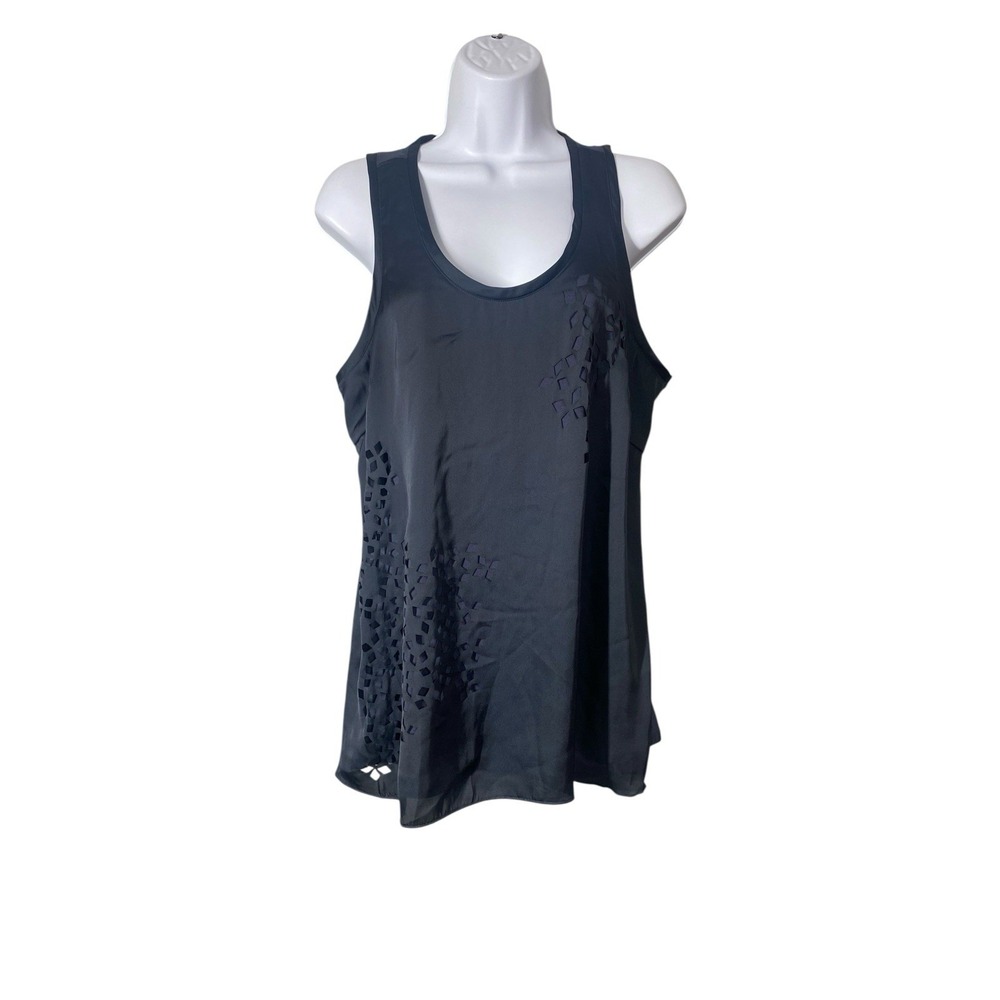 GAP Navy Perferated Side Cut Modern Tank Top‎ Scoop Neck Women's Size Medium